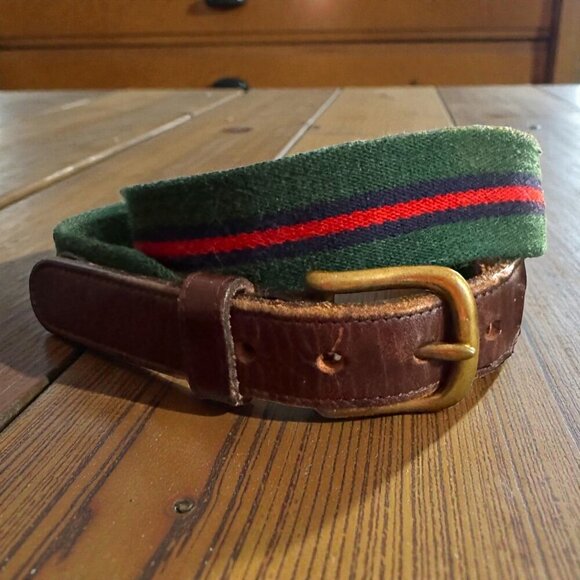 Coach Other - Vintage Coach Surcingle Regimental Stripe Belt Wool Cotton Web Size 32
